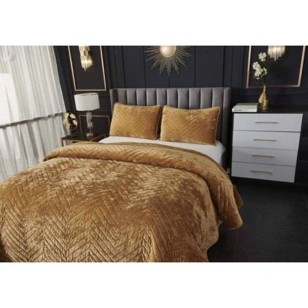 A set with a blanket "Fernand", size 240x260 cm, 50x70 cm - 2 pcs, mustard color-8