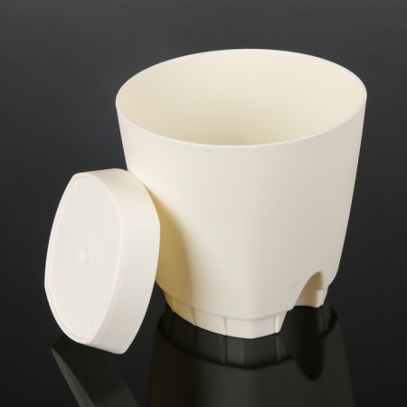 Flower pot with basal watering amsterdam, 0.65 liters, creamy color-1