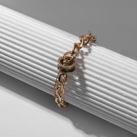 Bracelet Metal “Wheel” chain, color black gold, l = 16 cm-1