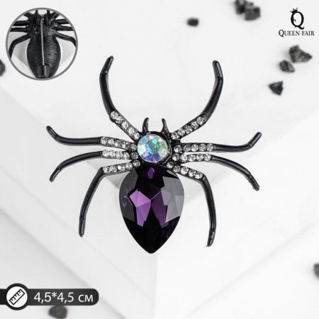 Brooch "Spider", the color of black-violet