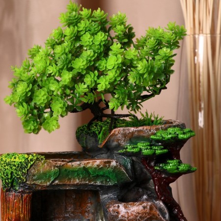 Fountain "Mill on the Stones under the tree" 12x18x29 cm (with backlight, without ball)-1
