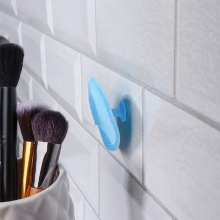 Washing brush "Oval", on a suction cup, 6.3 × 5.2 cm, blue color-3