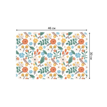 A set of napkins for setting the table "Lug flowers", rectangular, rounded edges, size 30x46 cm, 4 pcs-2