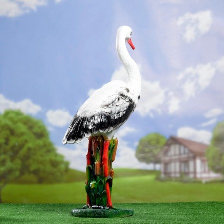 Garden figure "Stork on the bed" 27x42x83cm-2