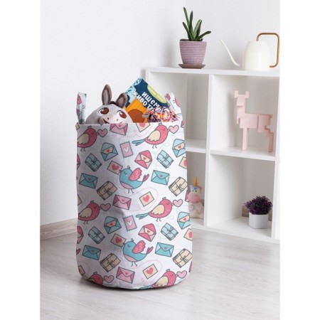 Basket for toys "Birds with a letter, size 35x50 cm