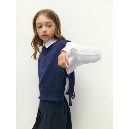 Knitted children's vests Amarobaby Bow, height 140 cm, blue color-10