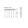 Aluminum radiator "Russian radiator" corvette, 350 x 100 mm, 6 sections