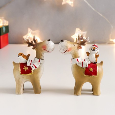 Souvenir Polystone "New Year's Oleg with a chick on the back" MIX 9x6.5x3 cm
