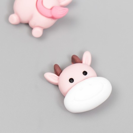 Decor for creativity plastic "Pink Cowing" set 2 pcs 1.7 cm-1
