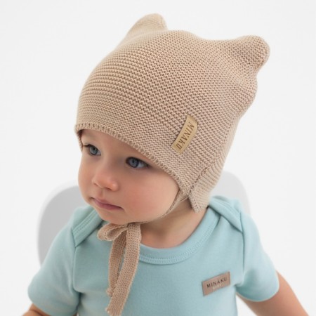 Children's hat minku rr 42-44, beige color-2