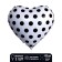Foil ball 18 "heart", black dots on white