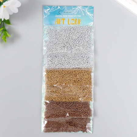 Round 12/0 "Gold, silver, bronze" 6 colors x 10 g 20x8 cm