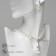 Set 2 objects: earrings, necklace "Pearl" ball No. 8, white color in silver, l = 45 cm