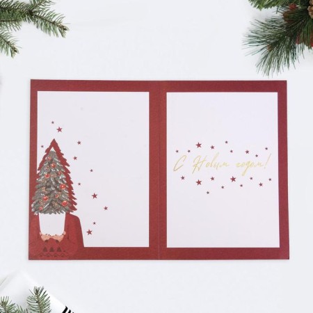 Watercolor card "Magic time", embossing, 11.8 x 16.4 cm, New Year-2
