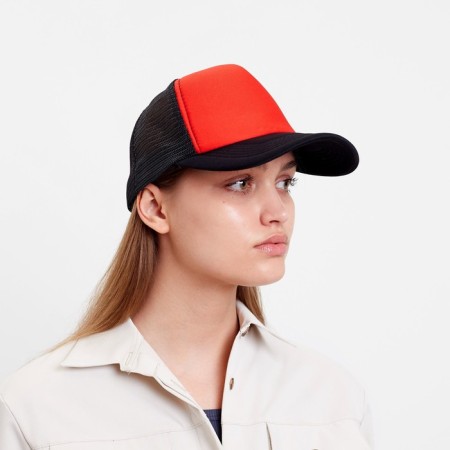 Baseball cap with minaku grid, red color, size 56-58-1