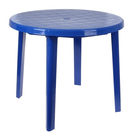 Round table, 90x90x75 cm, blue color-4