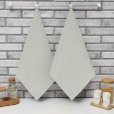 A set of kitchen towels of the share, gray color, 35x60cm-2pcs, 100% HL, waffle, 220 g/m2