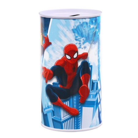 Metal piggy bank, 6.5 cm x 6.5 cm x 12 cm "The coolest", Spider-Man-3