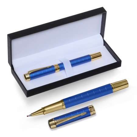 Gift Roller handle, in the leatherette case, the case is blue, gold