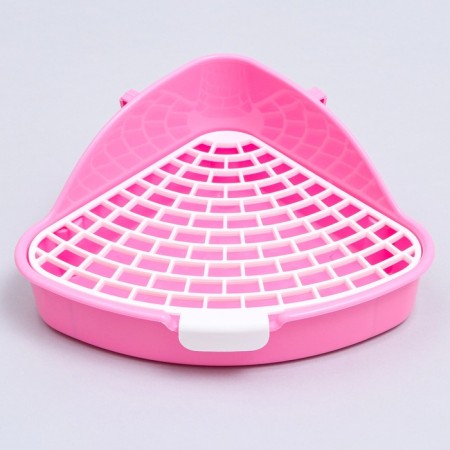 Corner toilet for rabbits and ferrets "Pijon", 24 x 18 x 11 cm, pink-1