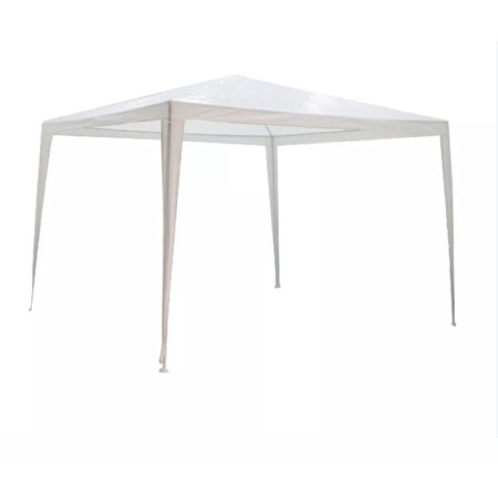 Tourist tent, 300 x 300 cm., White, open, narrowed-1