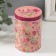 Casket Metal cylinder "Flowers on pink" 7.5x7.5x11 cm