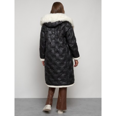 Coat insulated winter female, size 44, black color-24