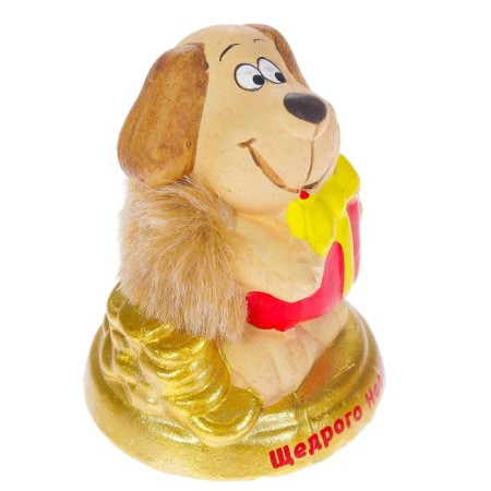 Ceramics Figure "Dog with a gift" 6.5x4x7 cm-1