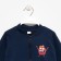 Set for a boy (jumper, cocoon), dark blue color, height 116 cm
