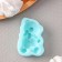 Silicone form "Bear with Heart", 5.9 × 3.6 × 1.5 cm, turquoise color