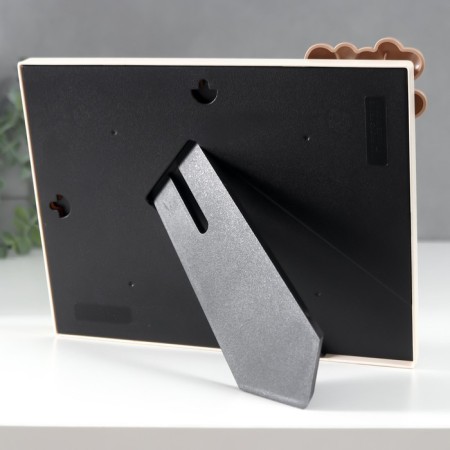 Photo frame plastic 12x17 cm "Bear with hearts" beige 24x19.5 cm-2