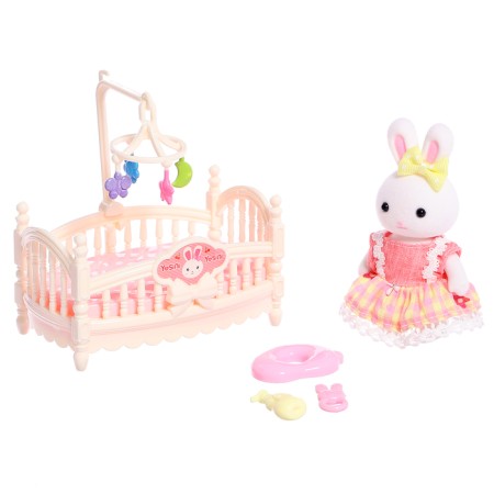 Set of game "Bunny" with a bed, with accessories, mix-9