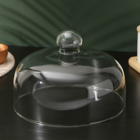 Ceramic dessert stand with a lid-pneaking on a wooden leg Bellatenero, D = 25 cm, white color-4