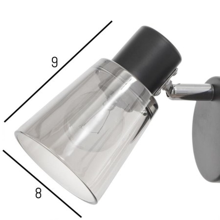 Bra with a switch 59392/1 E14 40W Black-Khrom 15x11x15 cm-3