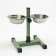 Stand with bowls, 2 x 2.5 l, height 60 cm, collapsible, green
