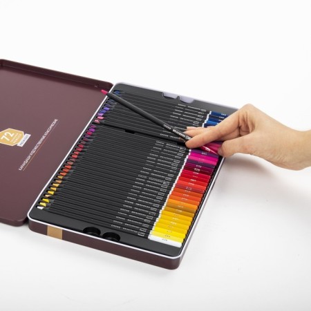 Pencils 72 colors, Brauberg Art Premiere, 4 mm diameter, in a metal pencil case-8