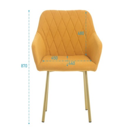 Liberty chair, velor mustard/gold-1