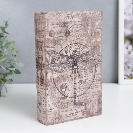 Safe Brush Tree leatherette "Dragonfly and ancient drawings" 21x13x5 cm