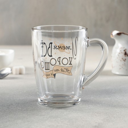 Glass mug “Wishes”, 300 ml, MIX drawing-1