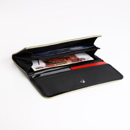 Women's wallet on the button, green color-3