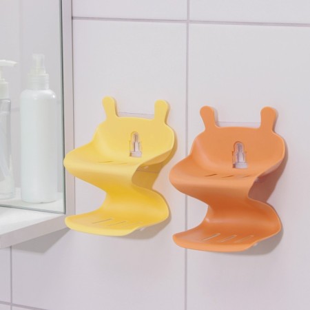 Bathroom holder on Velcro "Wave", 12 × 11 × 14 cm, color mix-4