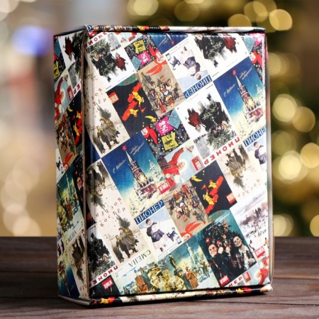 Gift box, lid is, with the “New Year's post” window, 18 x 15 x 5 cm-1