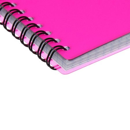 Notebook A5 80 sheets in a cage on a spiral Erichkrause Silhouette, with a plastic cover pink,-3