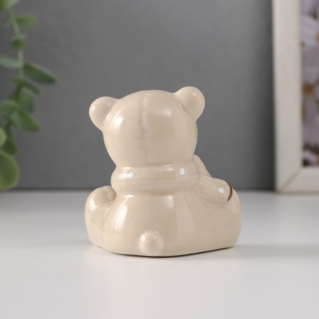 Souvenir Ceramics "Bear Bear shy in a scarf, sits" 6.5x5x6.5 cm-2
