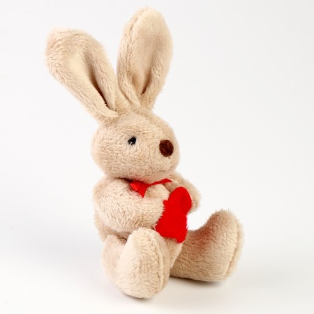 Soft toy "Rabbit with Heart", on a key fob, color mix-1