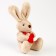 Soft toy "Rabbit with Heart", on a key fob, color mix
