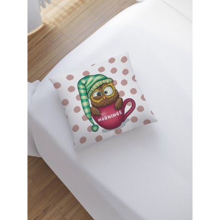 Decorative pillowcase "Good morning", on a zipper, size 45x45 cm-1