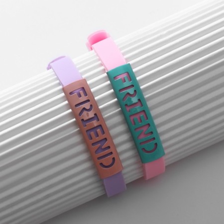 Bracelets "Demetrons" Silicone, Friend, Mix color, 20 size-4
