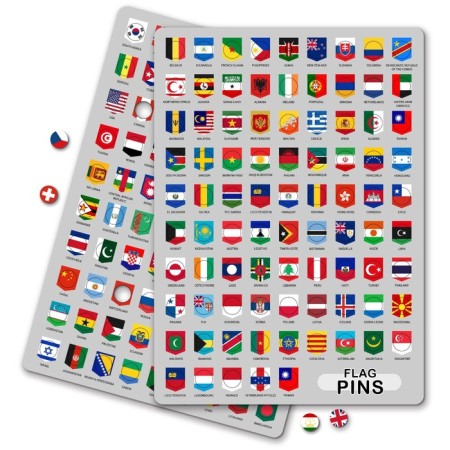 Geometes for the world map Eco Wood Art, flags of countries, pins-3