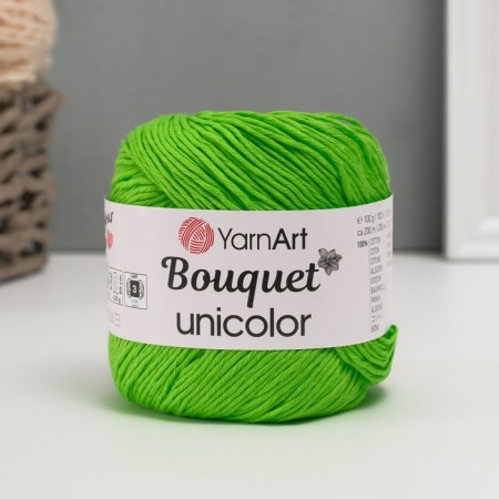 Yarn "Bouquet Unicolor" 100% cotton 200m/100g (3219 bright salad)